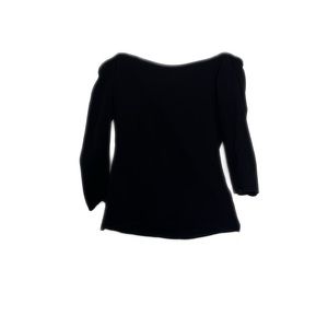 H&M Plain Black Basic Off-The-Shoulder Mid Sleeve Top